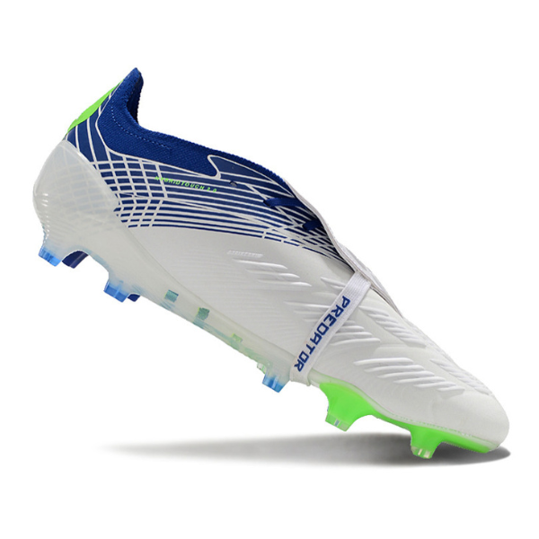 Chuteira Campo Adidas Predator 30 Elite Com Lingua FG Branca, Azul e Verde - VENI Futebol