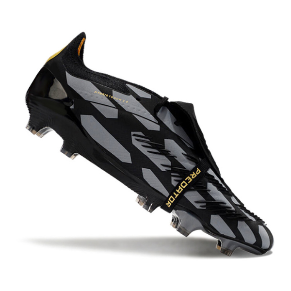 Chuteira Campo Adidas Predator 30 Elite Com Lingua FG Cinza, Preta e Amarela - VENI Futebol
