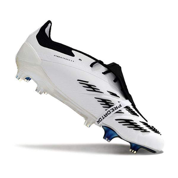 Chuteira Campo Adidas Predator 30 Elite Com Lingua FG Branca, Preta e Amarela - VENI Futebol