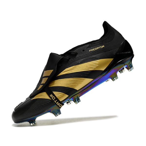 Chuteira Campo Adidas Predator 30 Elite Com Lingua FG Preta e Dourada - VENI Futebol