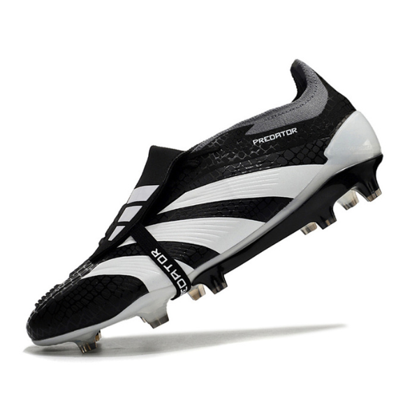 Chuteira Campo Adidas Predator 30 Elite Com Lingua FG Preta, Branca e Cinza - VENI Futebol