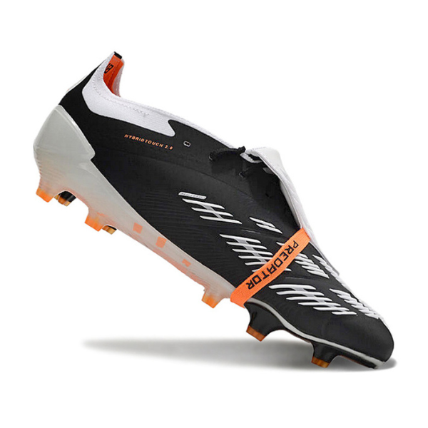 Chuteira Campo Adidas Predator 30 Elite Com Lingua FG Preta, Branca e Laranja - VENI Futebol