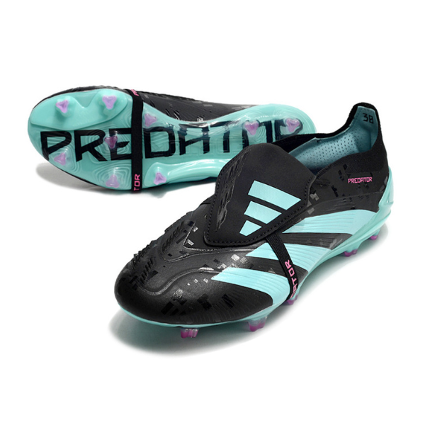 Chuteira Campo Adidas Predator 30 Elite Com Lingua FG Preta e Azul Claro - VENI Futebol