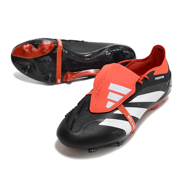 Chuteira Campo Adidas Predator 30 Elite Com Lingua FG Preta e Vermelha - VENI Futebol