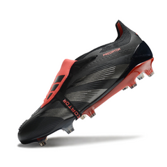 Botas de fútbol Adidas Predator 30 Elite Tongue FG para terreno firme, color negro y rojo