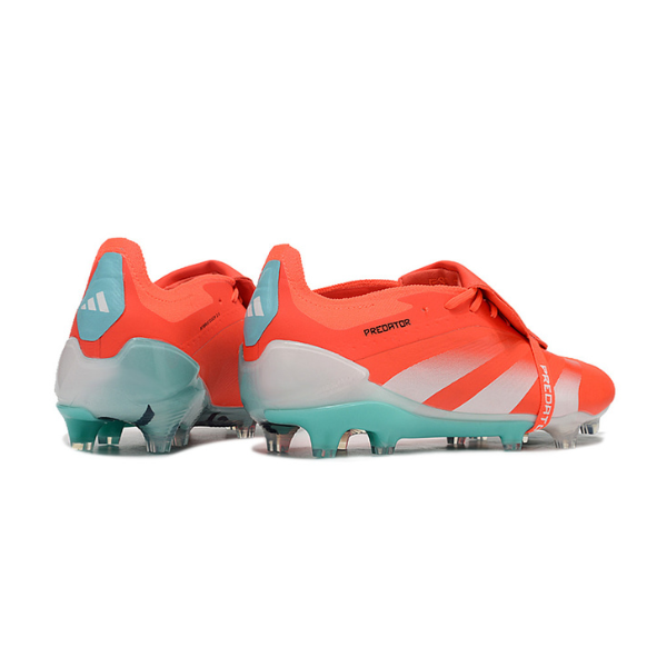 Chuteira Campo Adidas Predator 30 Elite Com Lingua FG Vermelha e Azul Claro - VENI Futebol