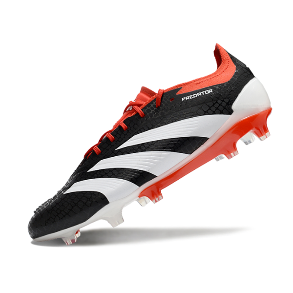 Chuteira Campo Adidas Predator 30 Elite FG Preta, Branca e Vermelha - VENI Futebol