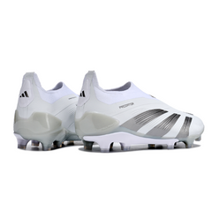 Chuteira Campo Adidas Predator 30 Elite Sem Cadarço FG Branca e Cinza - VENI Futebol