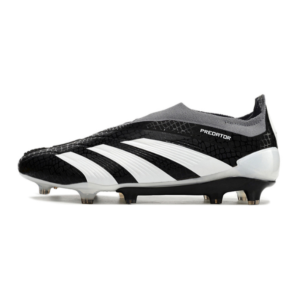 Chuteira Campo Adidas Predator 30 Elite Sem Cadarço FG Preta, Branca e Cinza - VENI Futebol