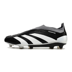 Chuteira Campo Adidas Predator 30 Elite Sem Cadarço FG Preta, Branca e Cinza - VENI Futebol