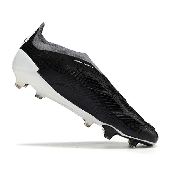 Chuteira Campo Adidas Predator 30 Elite Sem Cadarço FG Preta, Branca e Cinza - VENI Futebol