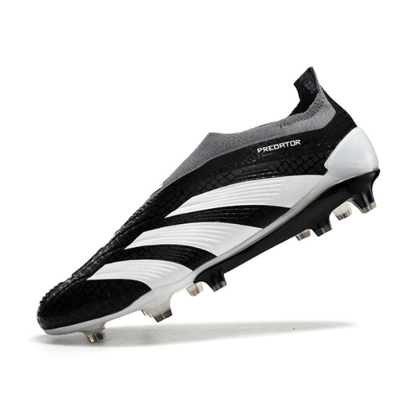 Chuteira Campo Adidas Predator 30 Elite Sem Cadarço FG Preta, Branca e Cinza - VENI Futebol