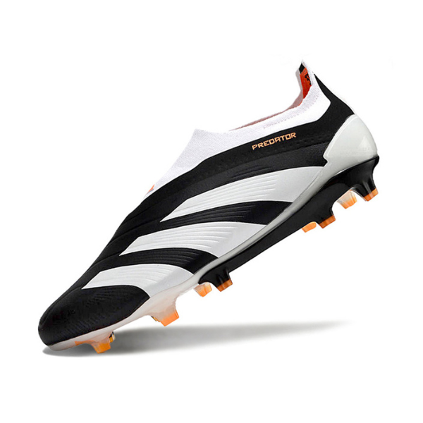 Chuteira Campo Adidas Predator 30 Elite Sem Cadarço FG Preta, Branca e Laranja - VENI Futebol