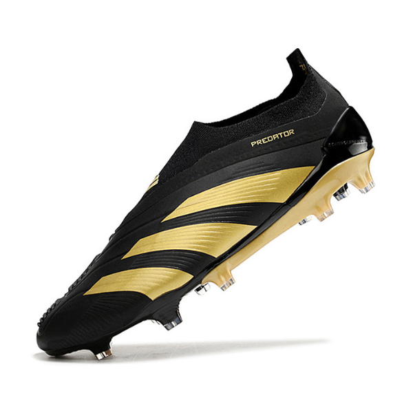 Chuteira Campo Adidas Predator 30 Elite Sem Cadarço FG Preta e Dourada - VENI Futebol