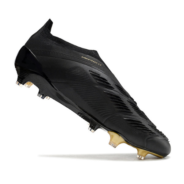 Chuteira Campo Adidas Predator 30 Elite Sem Cadarço FG Preta e Dourada - VENI Futebol