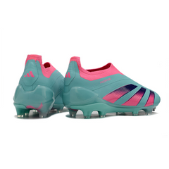 Chuteira Campo Adidas Predator 30 Elite Sem Cadarço FG Azul e Rosa - VENI Futebol