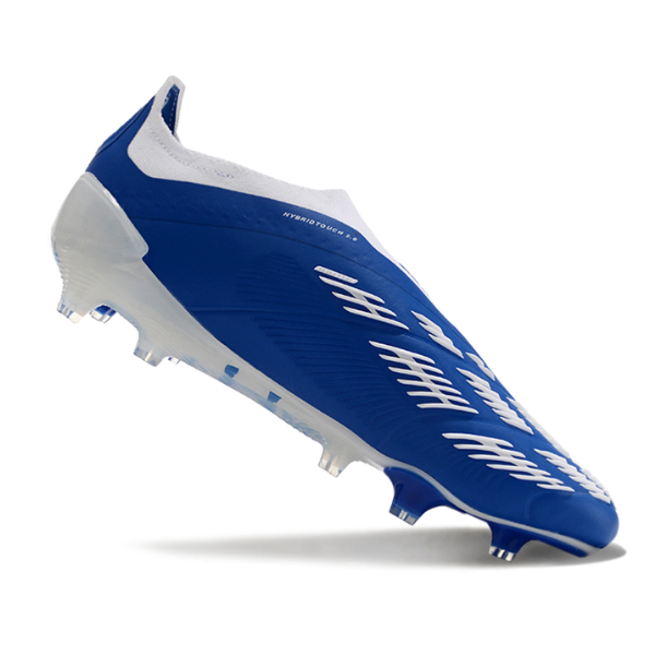 Chuteira Campo Adidas Predator 30 Elite Sem Cadarço FG Azul e Branca - VENI Futebol
