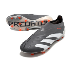 Chuteira Campo Adidas Predator 30 Elite Sem Cadarço FG Cinza e Branca - VENI Futebol