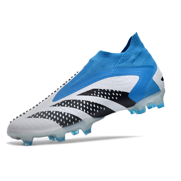 Chuteira Campo Adidas Predator Accuracy+ FG Branca, Azul e Preta - VENI Futebol