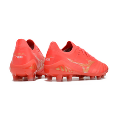 Chuteira Campo Mizuno Morelia Neo III Elite FG Vermelha e Amarela - VENI Futebol