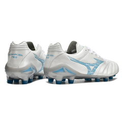 Mizuno Morelia Neo IV Pro White and Light Blue Firm Ground FG Football Boot
