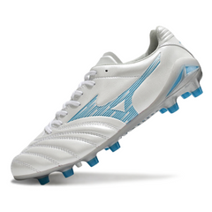 Mizuno Morelia Neo IV Pro White and Light Blue Firm Ground FG Football Boot