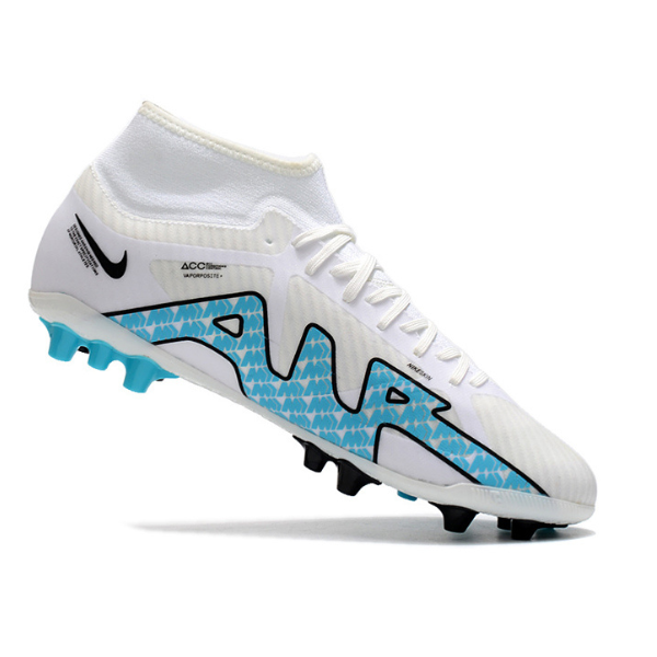 Chuteira Campo Nike Air Zoom Mercurial Superfly 9 Academy AG Branca e Azul - VENI Futebol