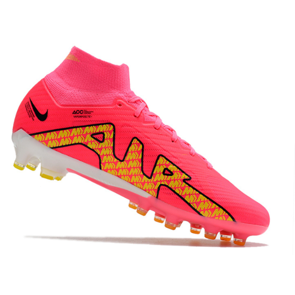 Chuteira Campo Nike Air Zoom Mercurial Superfly 9 Elite AG Rosa e Amarela - VENI Futebol