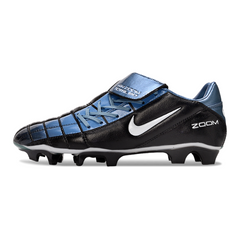 Botas de fútbol Nike Air Zoom Total 90 III negras y azules para terreno firme (FG).