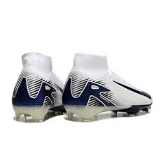 Botas de fútbol Nike Air Zoom Mercurial Superfly 10 Elite FG para terreno firme, color blanco y azul