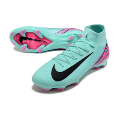 Botas de fútbol Nike Air Zoom Mercurial Superfly 10 Elite FG para terreno firme, color azul claro y rosa