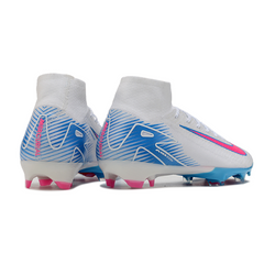 Nike Air Zoom Mercurial Superfly 10 Elite White Pink and Blue Firm Ground FG Football Boot