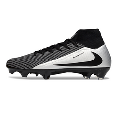 Botas de fútbol Nike Air Zoom Mercurial Superfly 10 Elite negras y plateadas para terreno firme (FG).