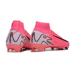 Botas de fútbol Nike Air Zoom Mercurial Superfly 10 Elite rosa y blanco para terreno firme (FG).