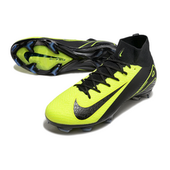 Botas de fútbol Nike Air Zoom Mercurial Superfly 10 Elite negras y verde claro para terreno firme (FG).