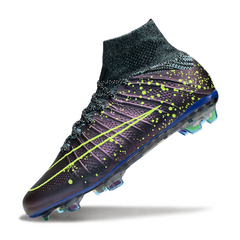 Botas de fútbol Nike Mercurial Superfly 4 Elite moradas y verdes para terreno firme (FG).