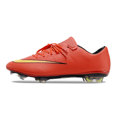 Botas de fútbol Nike Air Zoom Mercurial Vapor 10 Elite rojas y amarillas para terreno firme (FG).