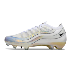 Botas de fútbol Nike Air Zoom Mercurial Vapor 16 Elite blancas holográficas para terreno firme (FG).