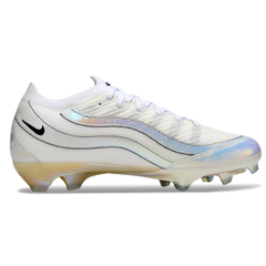 Botas de fútbol Nike Air Zoom Mercurial Vapor 16 Elite blancas holográficas para terreno firme (FG).