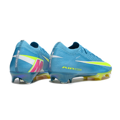 Botas de fútbol Nike Air Zoom Mercurial Vapor 16 Elite azul claro y amarillo para terreno firme (FG).