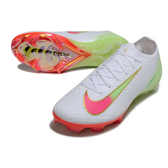 Nike Air Zoom Mercurial Vapor 16 Elite White Pink and Green Firm Ground FG Football Boot