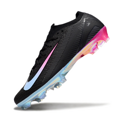 Botas de fútbol Nike Air Zoom Mercurial Vapor 16 Elite negras, azul claro y rosa para terreno firme (FG).