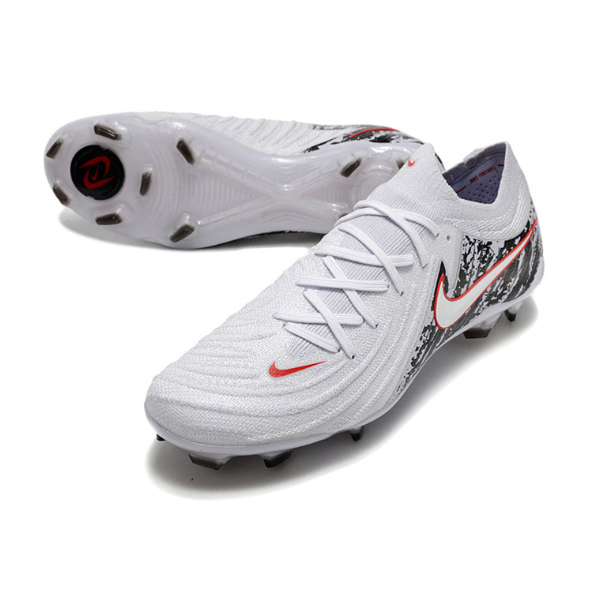 Chuteira Campo Nike Phantom GX2 Elite FG Branca, Preta e Vermelha - VENI Futebol