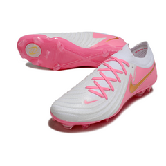 Scarpa da calcio Nike Phantom GX2 Elite bianca e rosa per terreni compatti FG