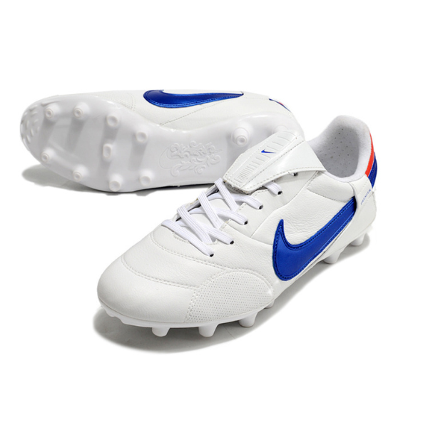 Chuteira Campo Nike Premier 3 FG Branca e Azul - VENI Futebol