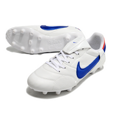 Chuteira Campo Nike Premier 3 FG Branca e Azul - VENI Futebol