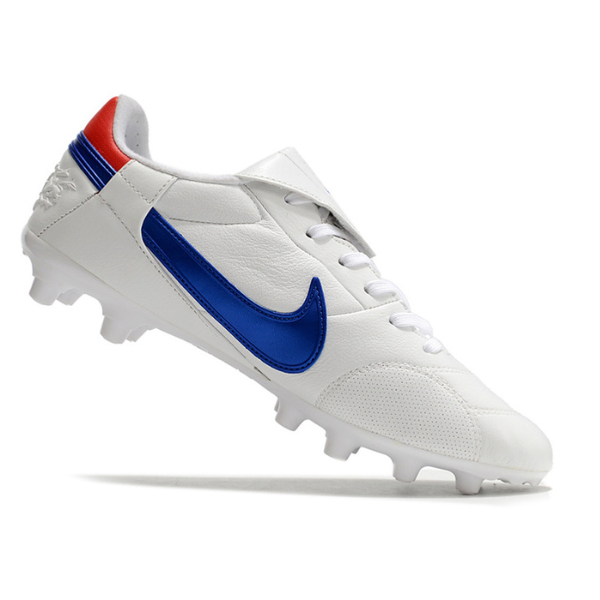 Chuteira Campo Nike Premier 3 FG Branca e Azul - VENI Futebol