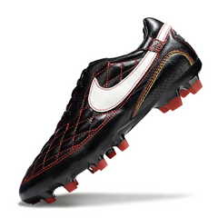 Scarpa da calcio Nike Tiempo R10 Legend Elite nera rossa e bianca per terreni compatti FG