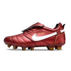 Scarpa da calcio Nike Tiempo R10 Tongue Legend Elite FG rossa e bianca per terreni compatti
