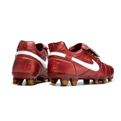 Scarpa da calcio Nike Tiempo R10 Tongue Legend Elite FG rossa e bianca per terreni compatti